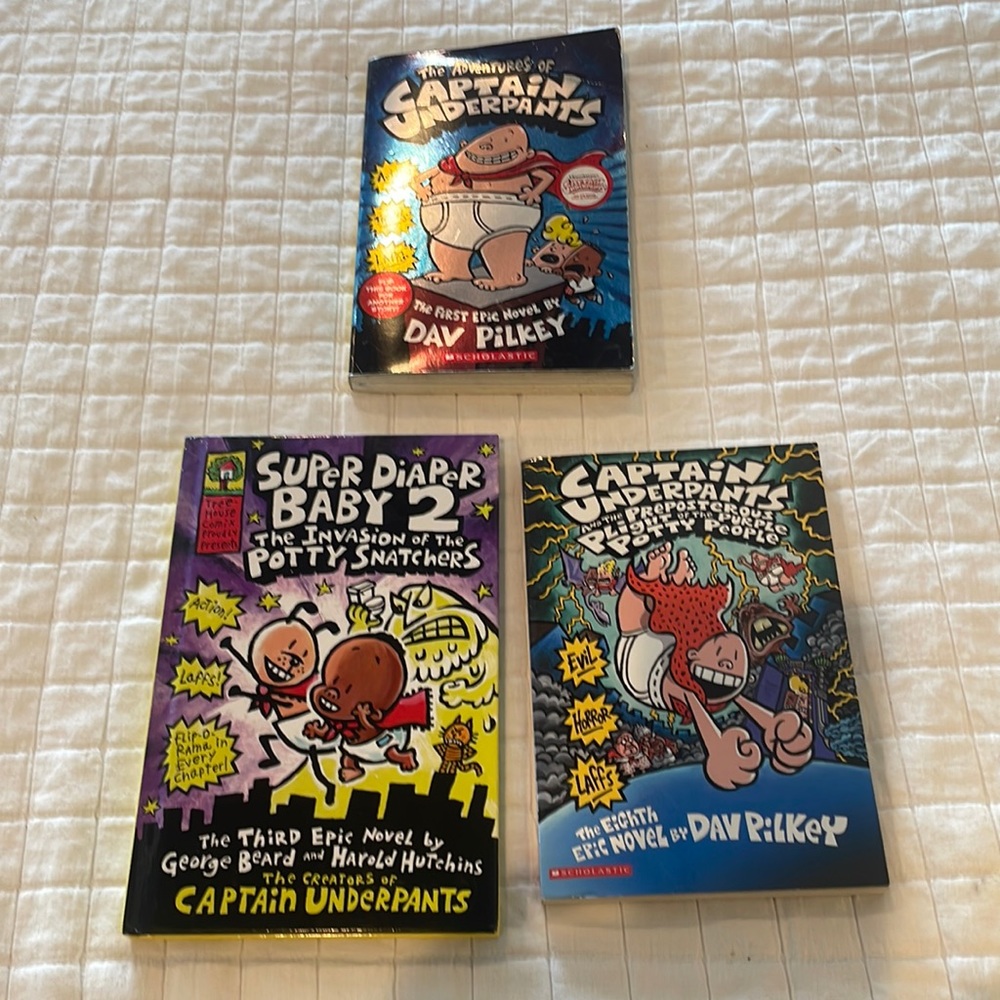 Captain underpants bundle scholastic AR books level 2 4 stories Pilkey hardback